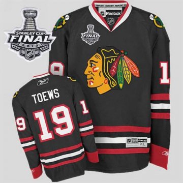 Blackhawks 19 Jonathan Toews Black With 2013 Stanley Cup Finals Jerseys