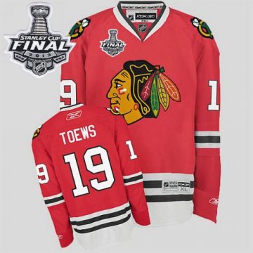 Blackhawks 19 Jonathan Toews Red With 2013 Stanley Cup Finals Jerseys
