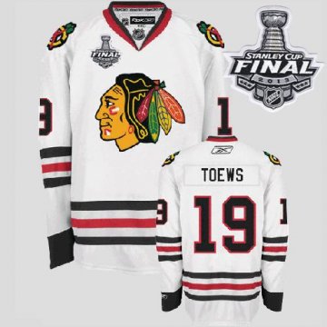 Blackhawks 19 Jonathan Toews White With 2013 Stanley Cup Finals Jerseys