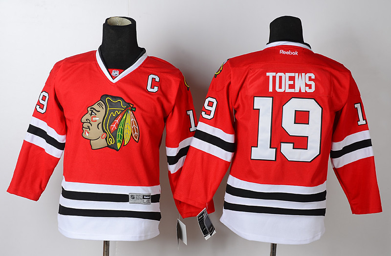 Blackhawks 19 Toews Red Youth Jersey