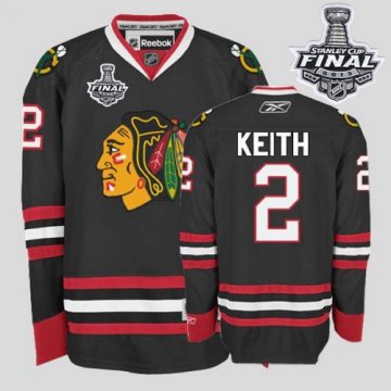 Blackhawks 2 Duncan Keith Black With 2013 Stanley Cup Finals Jerseys
