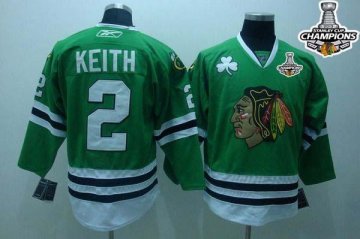 Blackhawks 2 Duncan Keith Green 2013 Stanley Cup Champions Jerseys