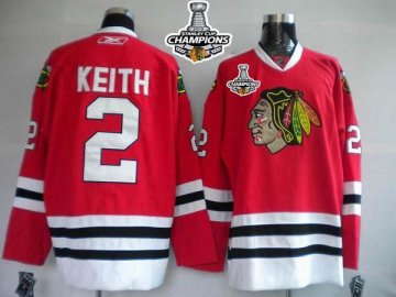 Blackhawks 2 Duncan Keith Red 2013 Stanley Cup Champions Jerseys