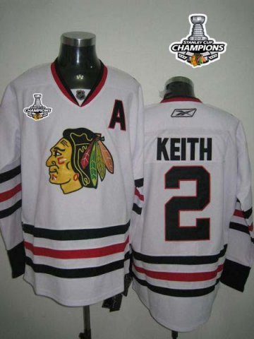 Blackhawks 2 Duncan Keith White 2013 Stanley Cup Champions Jerseys