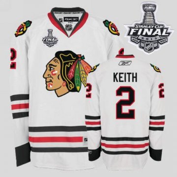 Blackhawks 2 Duncan Keith White With 2013 Stanley Cup Finals Jerseys - Click Image to Close