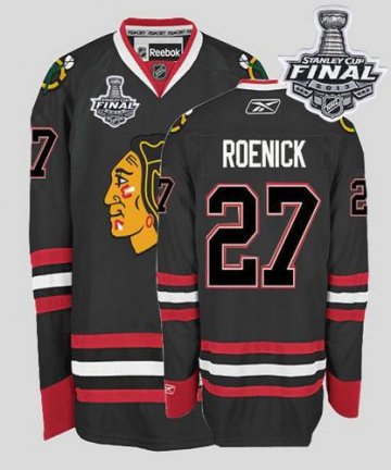 Blackhawks 27 Jeremy Roenick Black 2013 Stanley Cup Finals Patch Jerseys - Click Image to Close