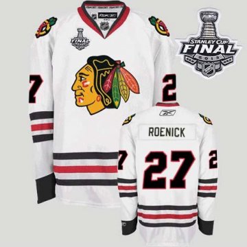 Blackhawks 27 Jeremy Roenick White With 2013 Stanley Cup Finals Jerseys - Click Image to Close
