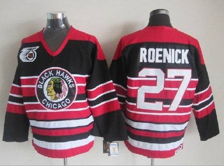 Blackhawks 27 Roenick 75th Vintage Jerseys