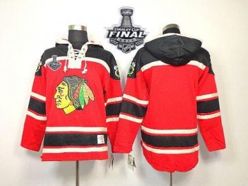 Blackhawks Blank Red Sawyer Hooded Sweatshirt With 2013 Stanley Cup Finals Jerseys