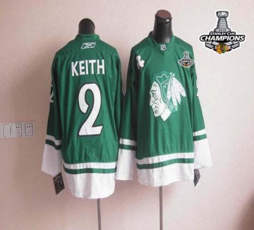 Blackhawks St Patty'S Day 2 Duncan Keith Green 2013 Stanley Cup Champions Jerseys