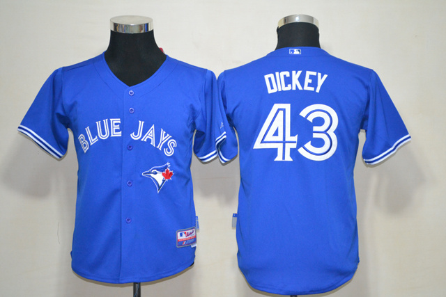 Blue Jays 43 Dickey Blue Kids Jersey - Click Image to Close