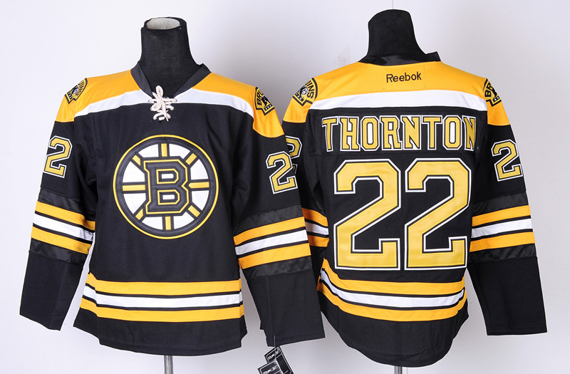 Boston Bruins 22 Thornton Black Jerseys
