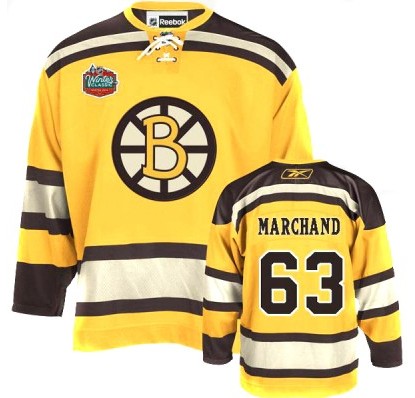 Boston Bruins 63 Marchand Yellow Jerseys