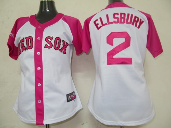 Red Sox 2 Ellsbury Pink Splash Fashion Women Jersey