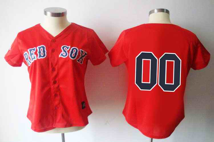 Boston Red Sox Blank Red Women Custom Jerseys - Click Image to Close