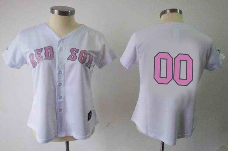 Boston Red Sox Blank White Women Custom Jerseys