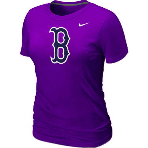 Boston Red Sox Heathered Nike Purple Blended Women's T-Shirt - Click Image to Close