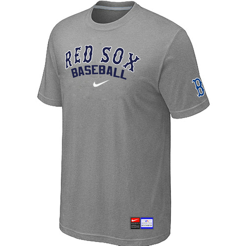 Boston Red Sox L.Grey Nike Short Sleeve Practice T-Shirt - Click Image to Close