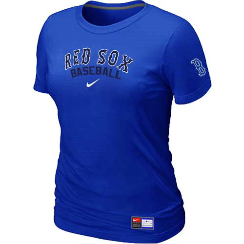 Boston Red Sox Nike Women's Blue Short Sleeve Practice T-Shirt