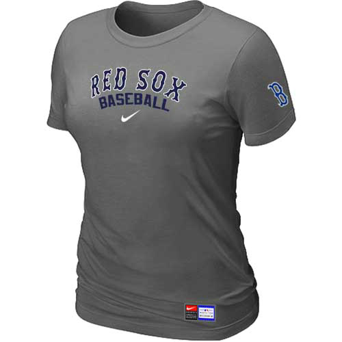 Boston Red Sox Nike Women's D.Grey Short Sleeve Practice T-Shirt