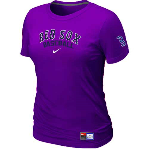 Boston Red Sox Nike Women's Purple Short Sleeve Practice T-Shirt