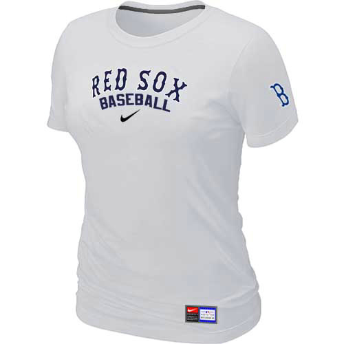 Boston Red Sox Nike Women's White Short Sleeve Practice T-Shirt
