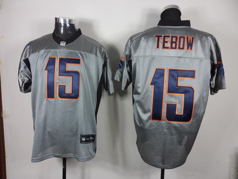 Broncos 15 Tebow grey Jerseys