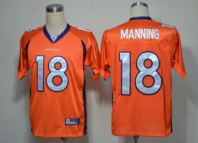 Broncos 18 Manning Orange Jerseys