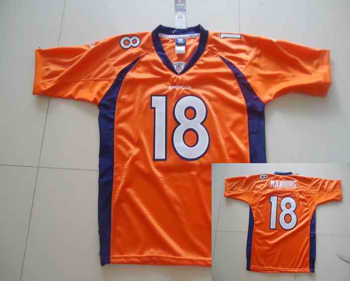 Broncos 18 Manning Orange Kids Jerseys