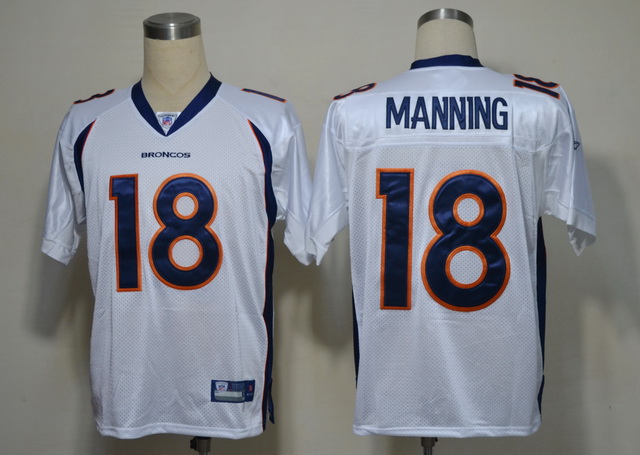 Broncos 18 Manning White Jerseys