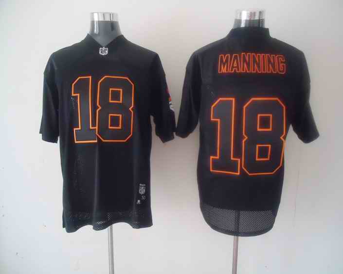 Broncos 18 Peyton Manning Black jerseys