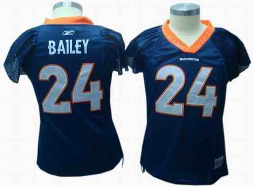 Broncos 24 Champ Bailey blue women Jerseys