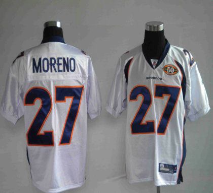 Broncos 27 Knowshon Moreno White 50TH Anniversary Jerseys