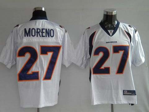 Broncos 27 Moreno White Jerseys