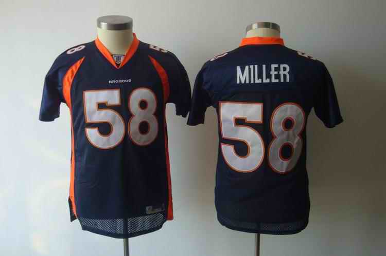 Broncos 58 Miller blue team women Jerseys
