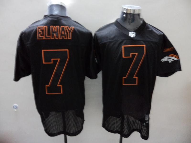 Broncos 7 Elways Black Jerseys