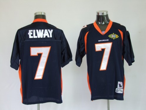 Broncos 7 John Elway Blue Throwback Jerseys