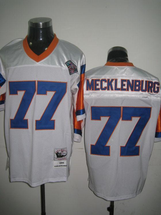Broncos 77 Mecklenburg White Jerseys