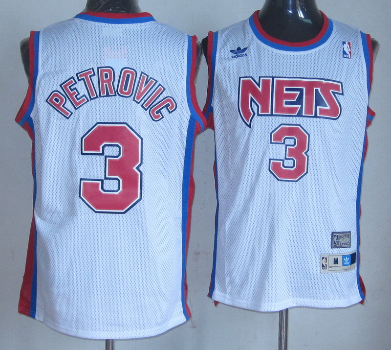 Brooklyn Nets 3 Petrovic White Jerseys