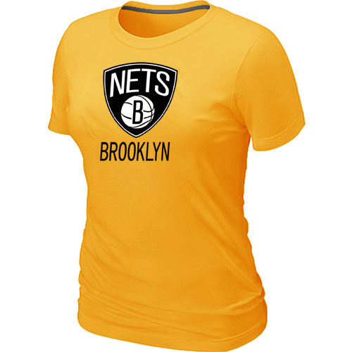 Brooklyn Nets Women T-shirt Yellow - Click Image to Close