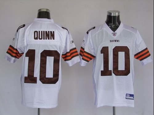 Browns 10 Brady Quinn White Jerseys