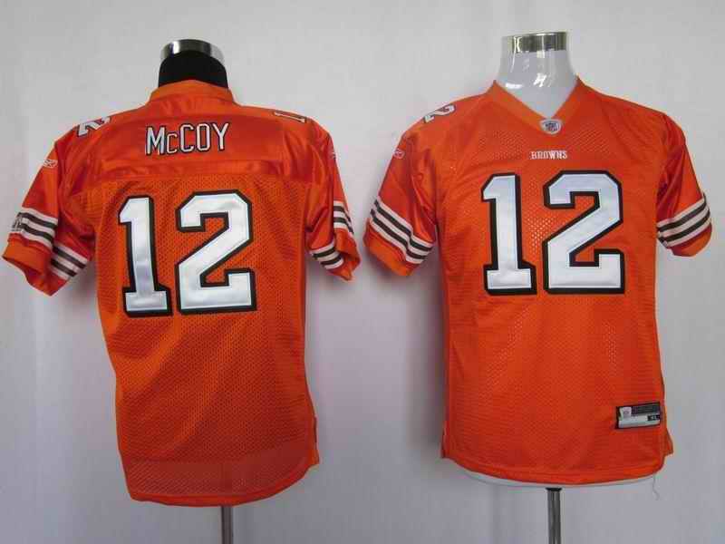Browns 12 McCoy orange kids Jerseys