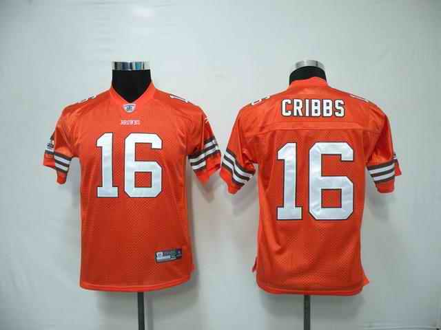 Browns 16 Cribbs orange kids Jerseys