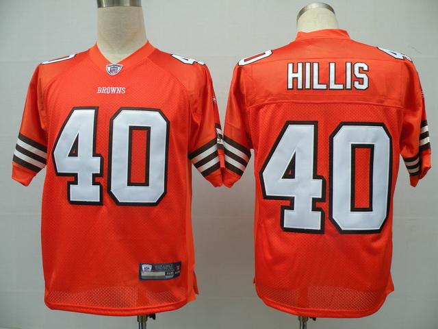 Browns 40 Hillis Orange Jerseys