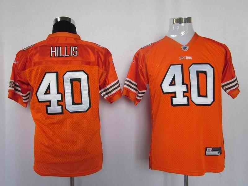 Browns 40 Hillis orange kids Jerseys