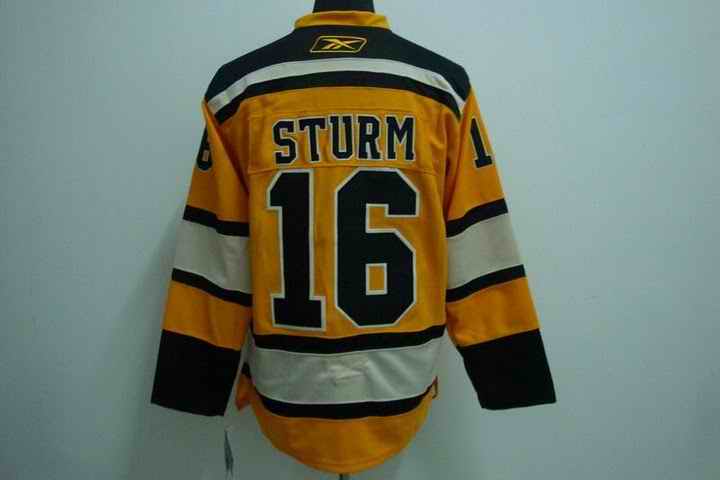Bruins 16 Marco Sturm yellow Winter Classic Jerseys