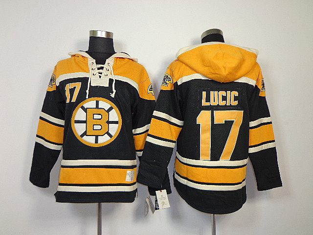 Bruins 17 Lucic Black Hooded Jerseys