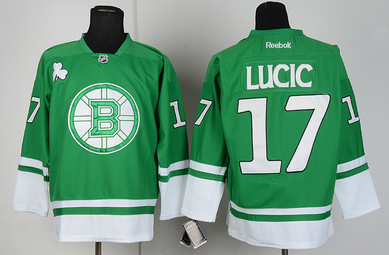 Bruins 17 Lucic Green St.Patricks Day Jerseys
