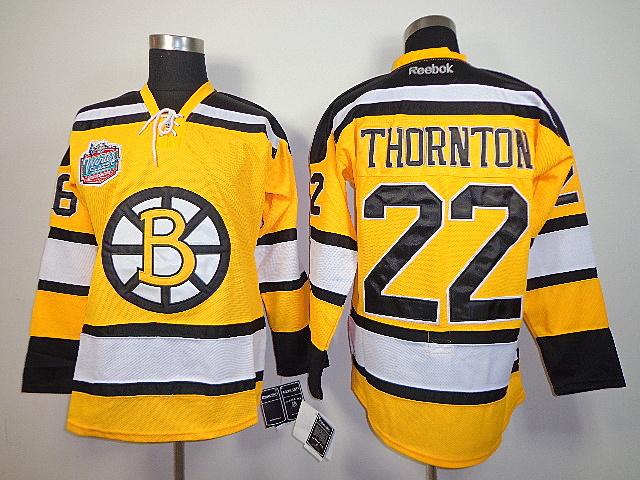 Bruins 22 Thornton Yellow Winter Classic Jerseys