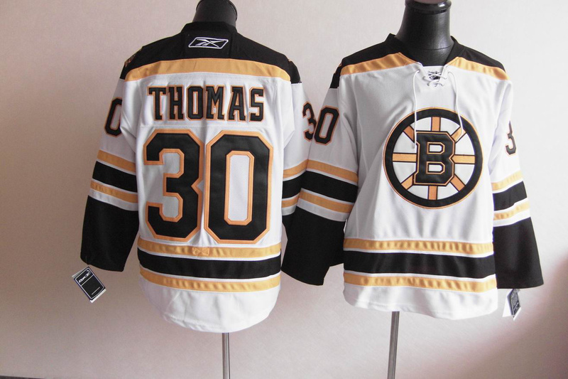 Bruins 30 Thomas White Jerseys